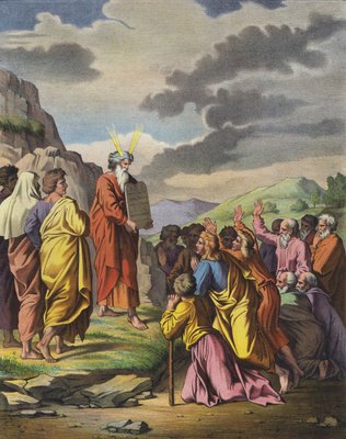 moses-delivering-the-ten-commandments-to-his-people-616828